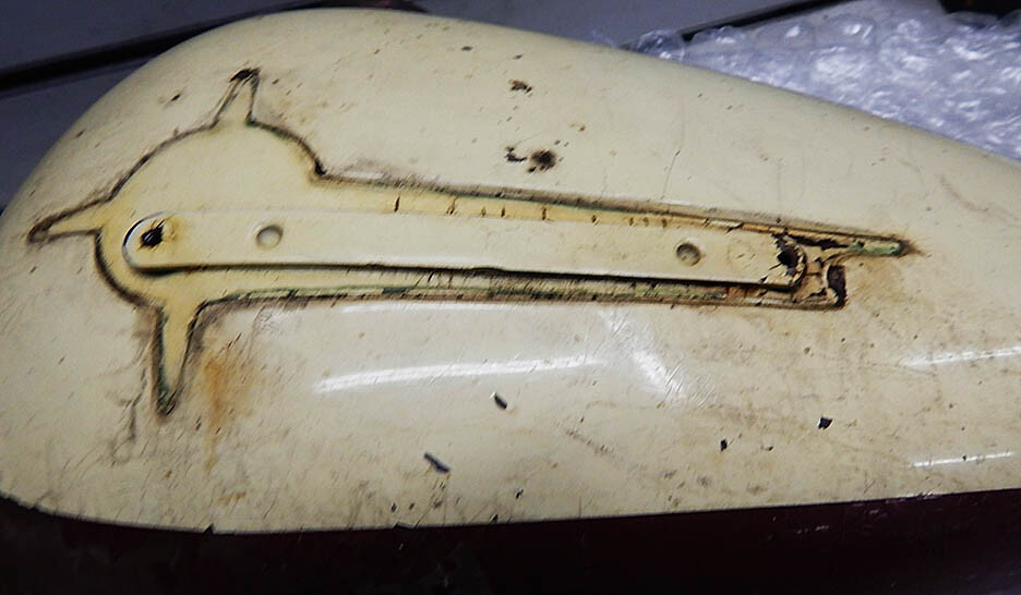 OEM Gas Tank EMBLEMS with SCREWS for 1961 - 1962 Harley Pan & Servi-Car