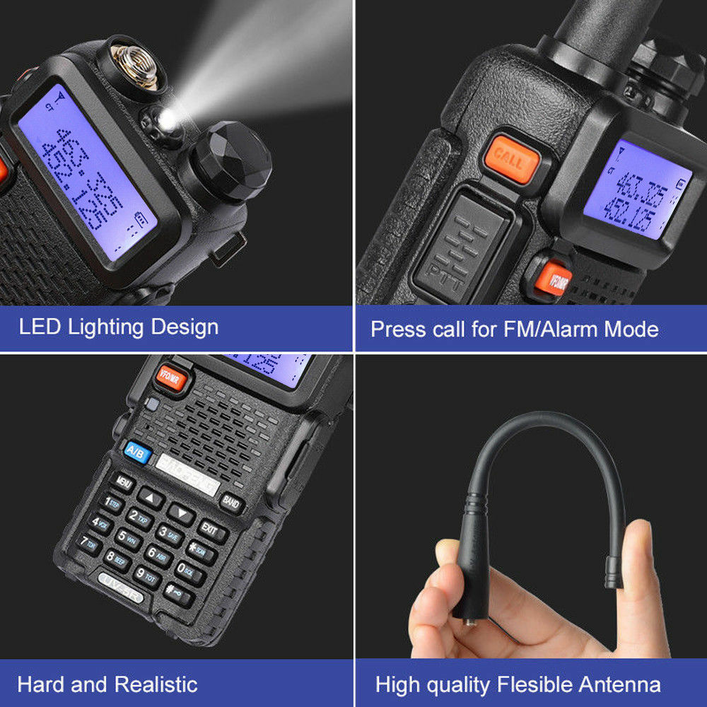 US 2x Baofeng UV-5R Dual-Band V/UHF FM Transceiver Ham Two-way Radio Scanner