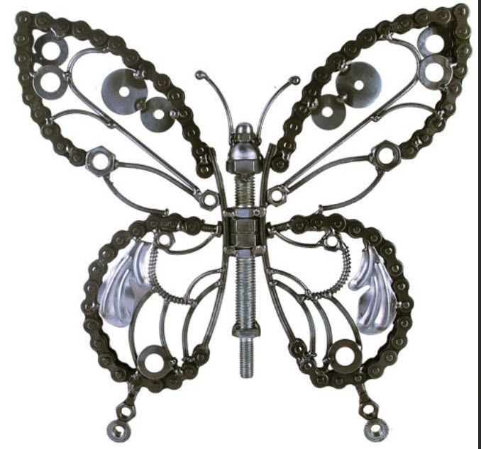 BUTTERFLY Wall Hanging Hand Made Welded Art