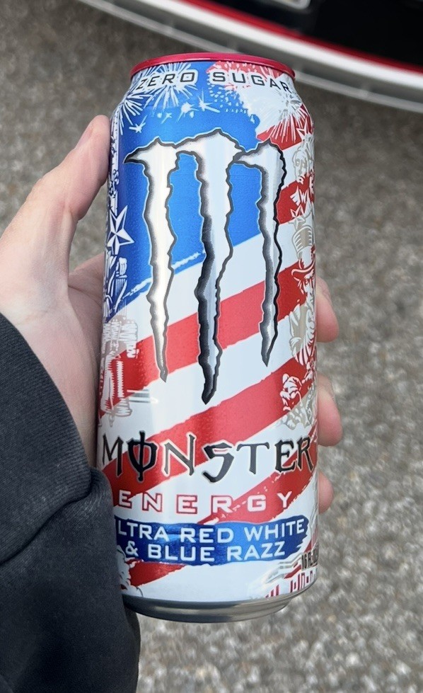 Monster Energy Ultra Red White & Blue Razz 16 FL.OZ. NEW FLAVOR