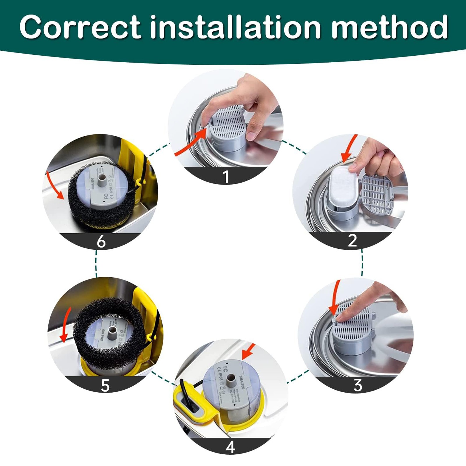 40pcs Cat Fountain Filters Replacement for 67/108/135oz Pet Drinking Replacement