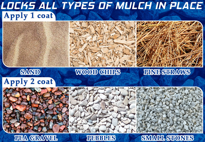 NEW! 128oz Mulch & Gravel Glue for Decorative Landscaping, Rock Stones Wood Bark