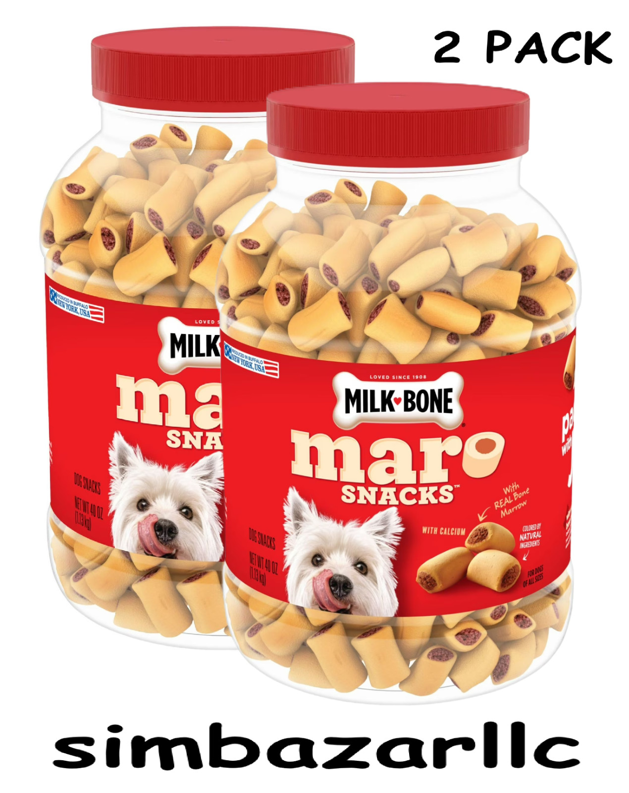 2 Pack Milk-Bone MaroSnacks Small Dog Treats with Bone Marrow, 40 oz