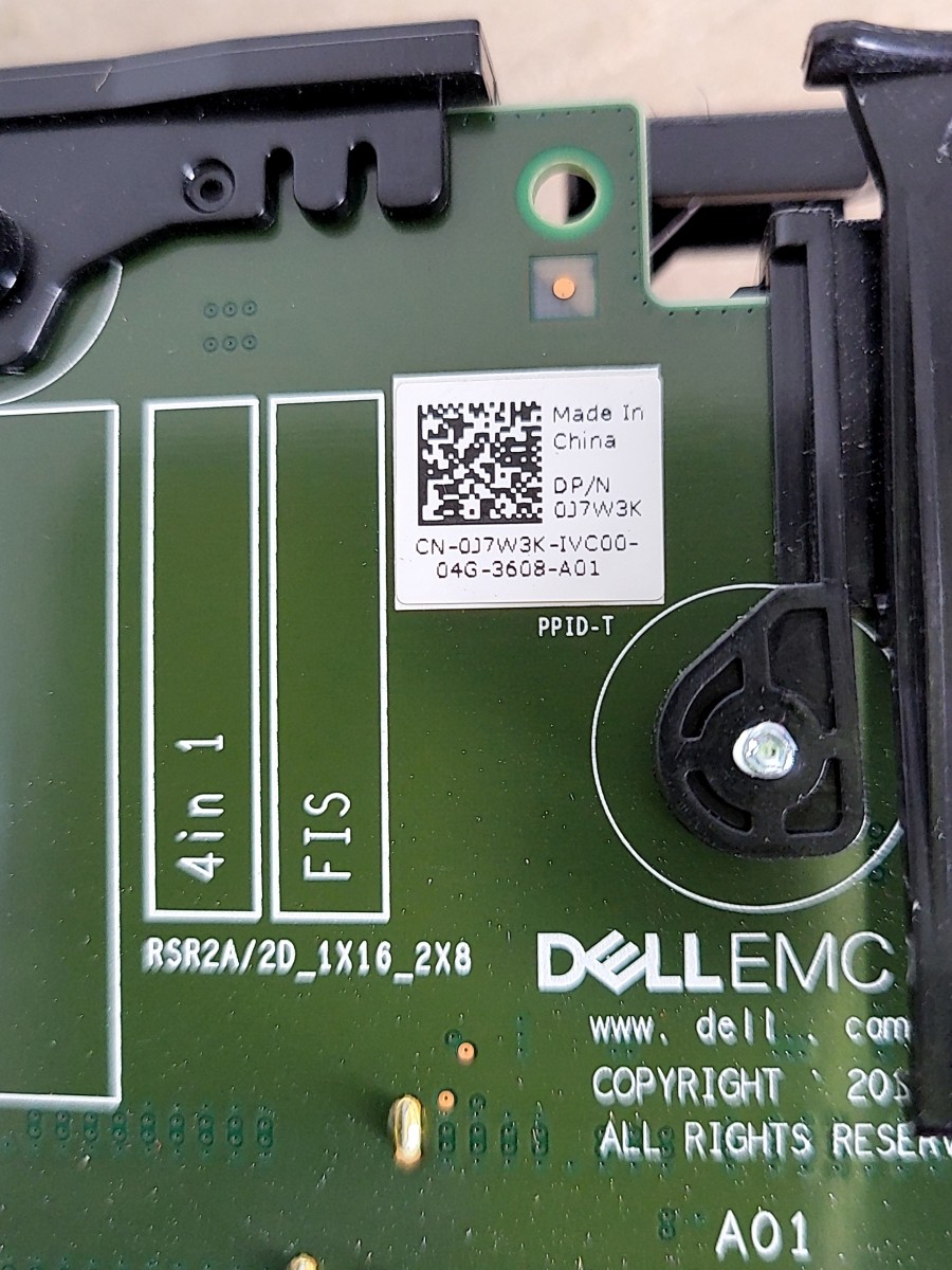 DELL EMC 0J7W3K PCI Riser 2 PCIe Expansion Card Assembly