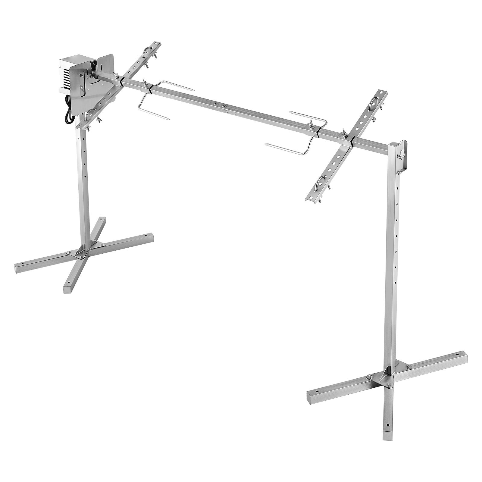 56" Electric BBQ Rotisserie Grill Kit 132lbs Adjustable 8-Level Height AC120V