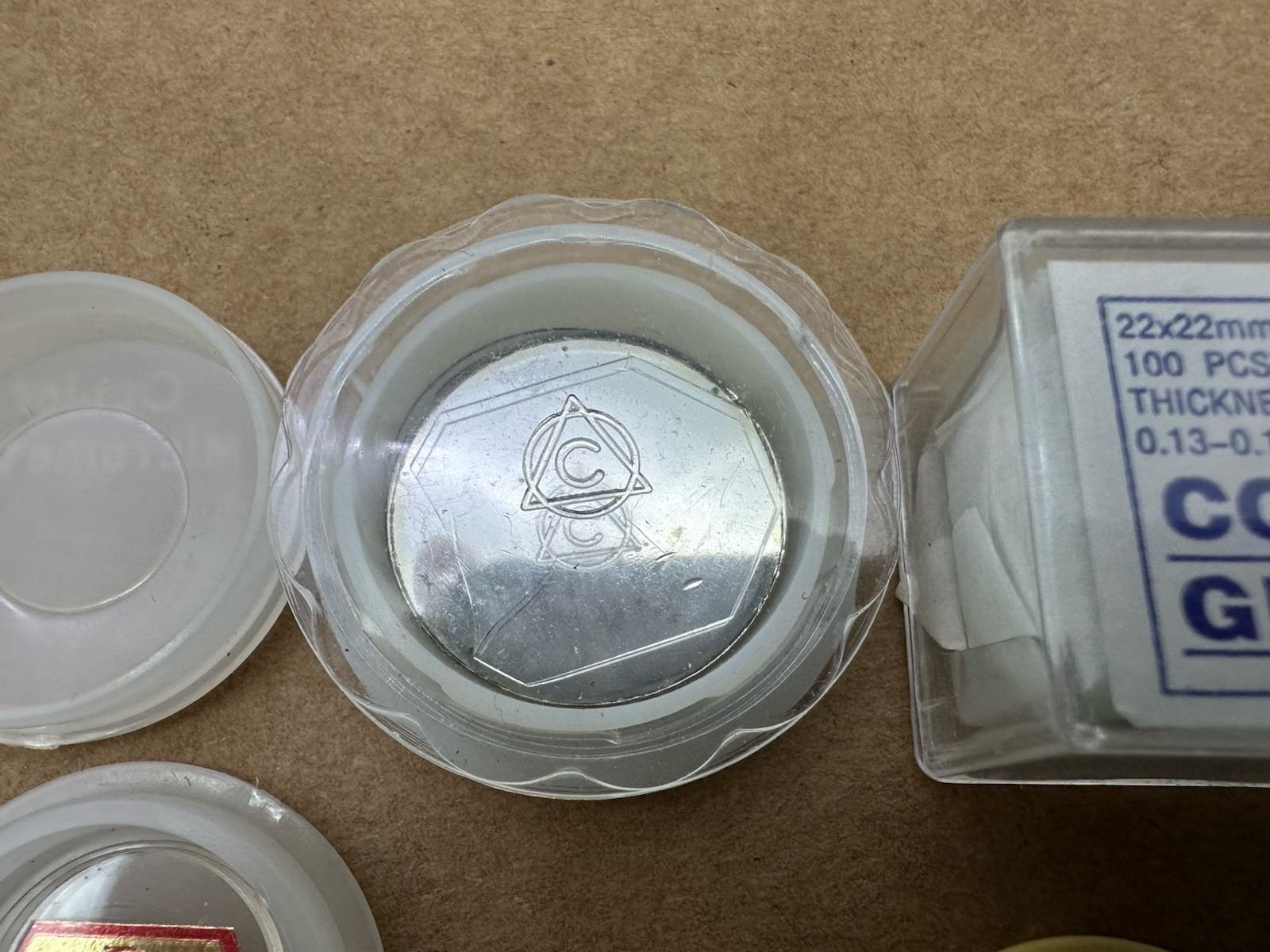 Lot of Vtg Microscope Lens Filters Glass Pearl Bausch Lomb Leitz Graf Apsco Etc