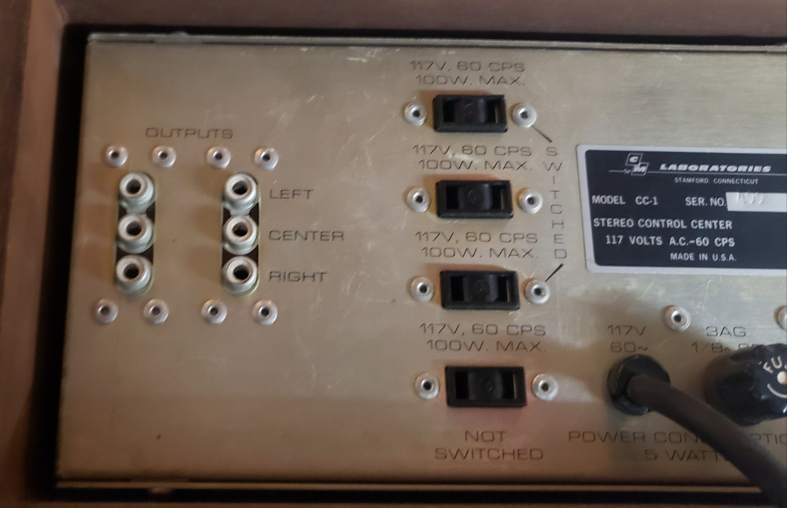 RARE CM Laboratories Labs CC-1 S.S. Preamplifier Control Amplifier w/Wood Case
