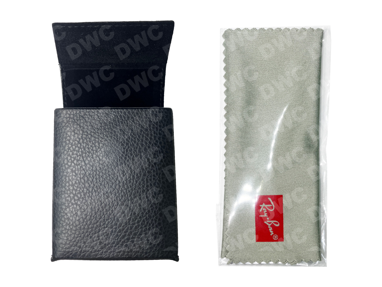 New Ray Ban Black Folding Sunglasses Case w/ cleaning cloth