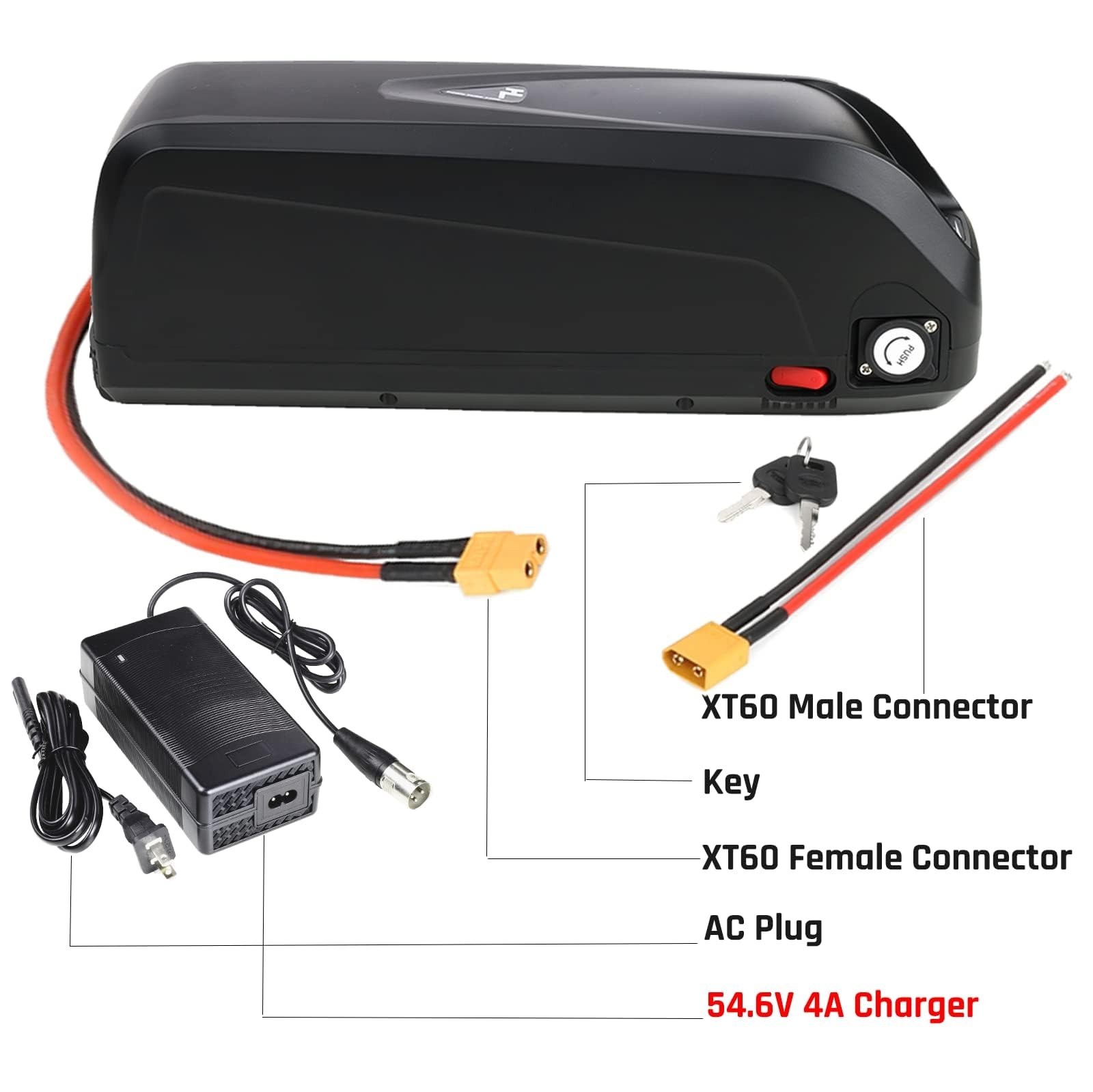 Hailong 48V Lithium Ebike Battery 48V 12.5Ah Electric Bike Battery 200W-1000W