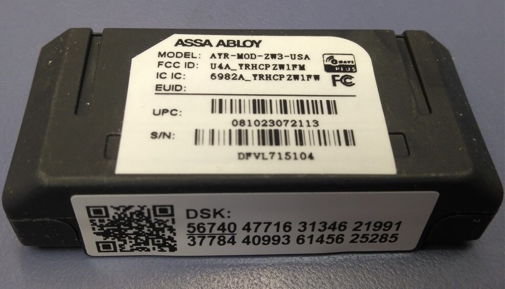 Yale ASSA ABLOY AYR-MOD-ZW3 Z-Wave Plus Module V2.17.0 NEW