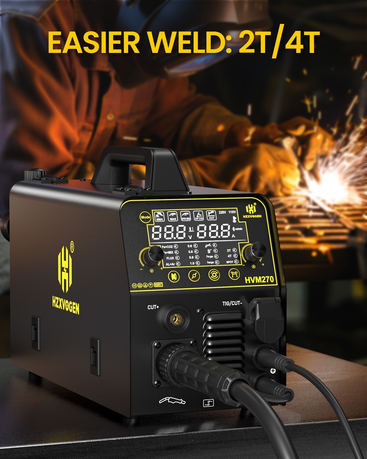 6in1 MIG/CUT/TIG/MMA Welder 220V 250A Gas/Gasless Welding Machine Plasma Cutter