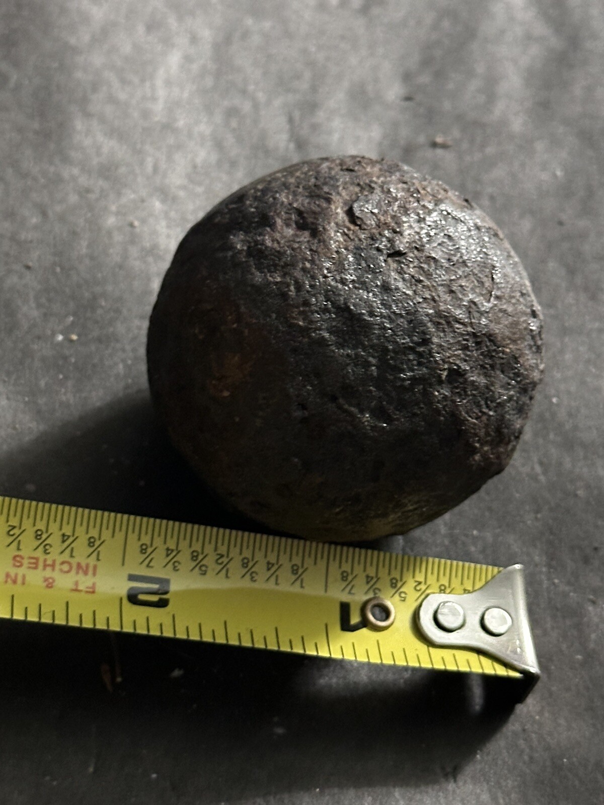 Antique Pre-civil War or Civil War ? 1 Lb (14.8oz) US Cannon Ball 1 Pounder 2”