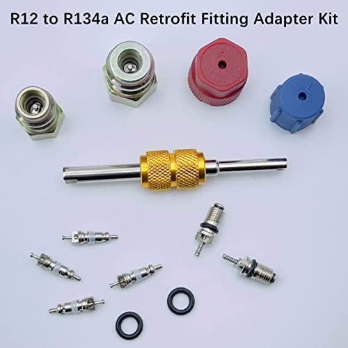 R12/R22 to R134A AC Retrofit Fitting Adapter Kit 1/4" to 7/16" UNF Conversion