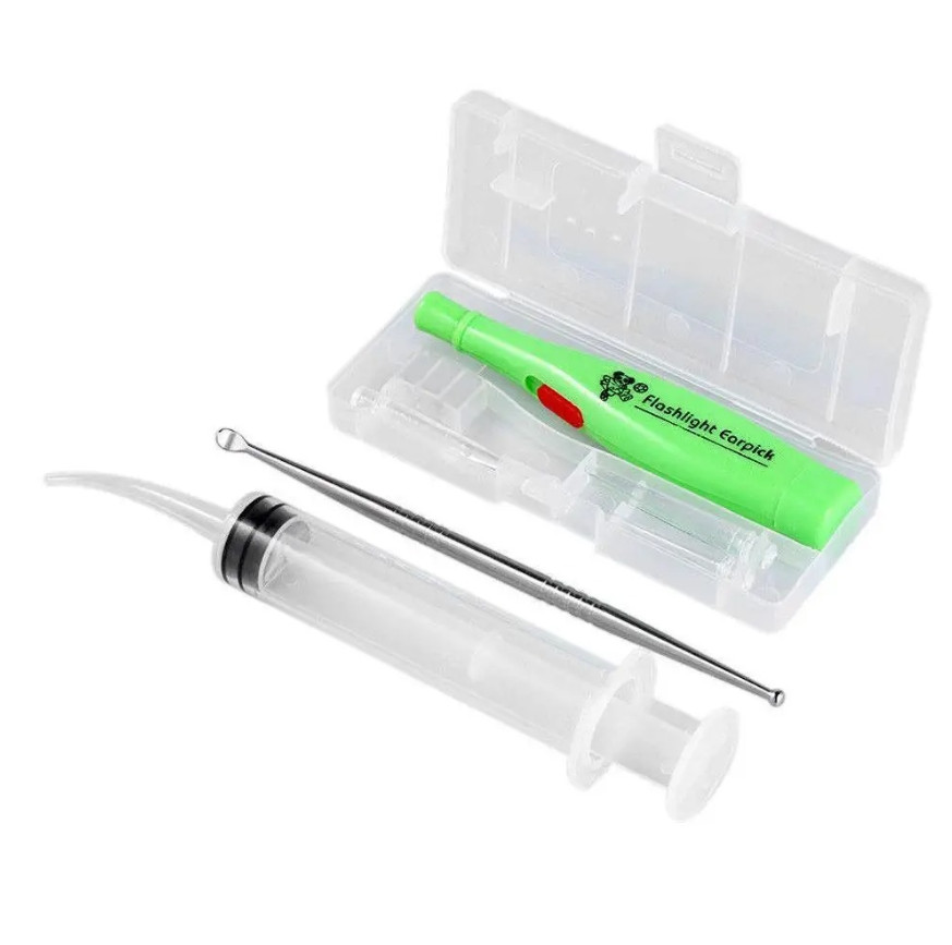 1set LED Tonsil Stone & Earwax Remover Tool with Irrigator and 3 Cleaning Tips