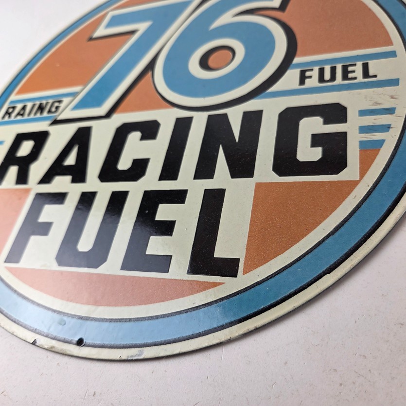 Vintage Union 76 Gasoline Sign - Porcelain Racing Fuel Gas Service Pump Sign