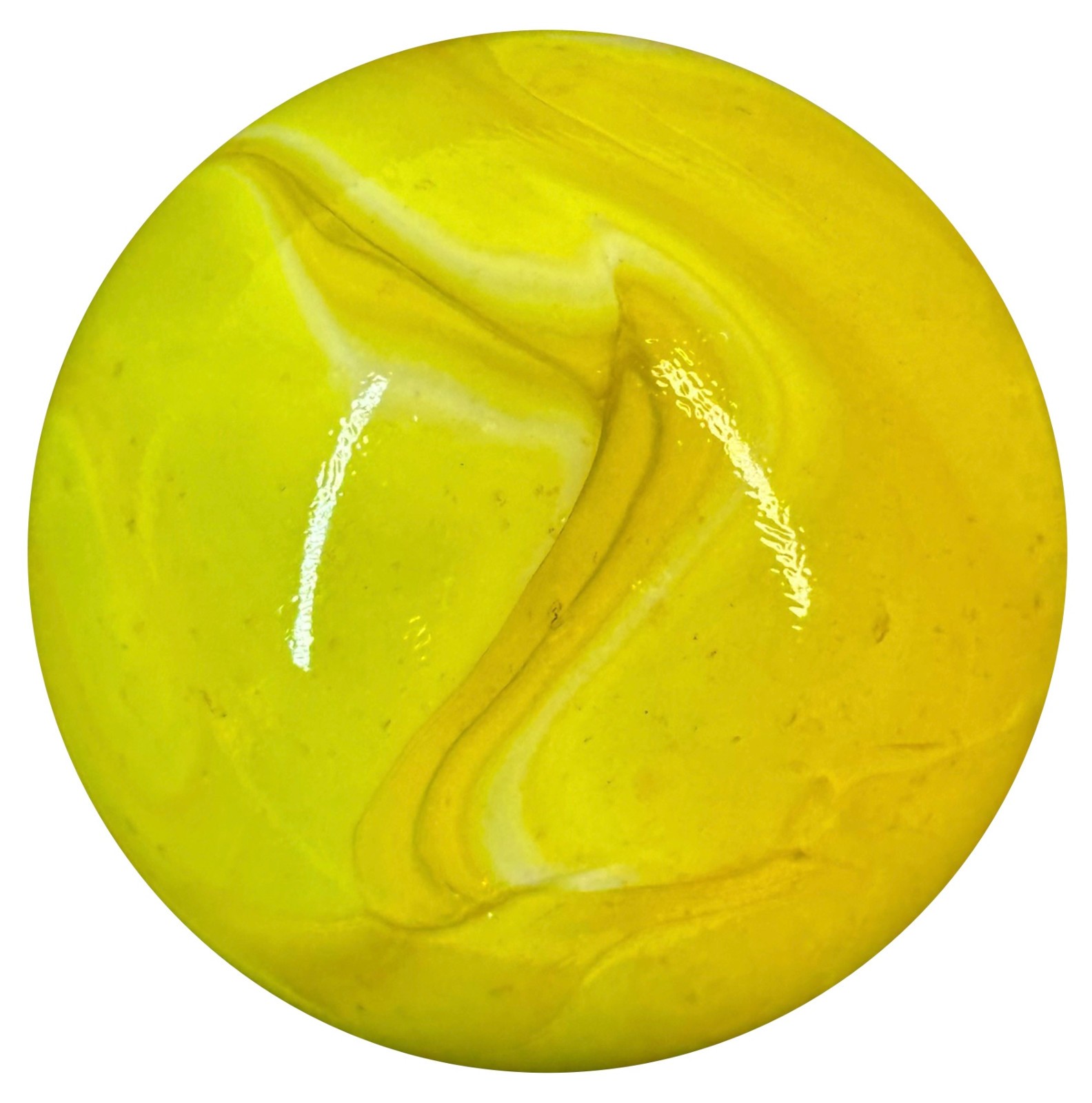 Toe Breaker 50mm (2") LEMON SORBET Yellow Swirl Marbles glass Toebreaker HUGE
