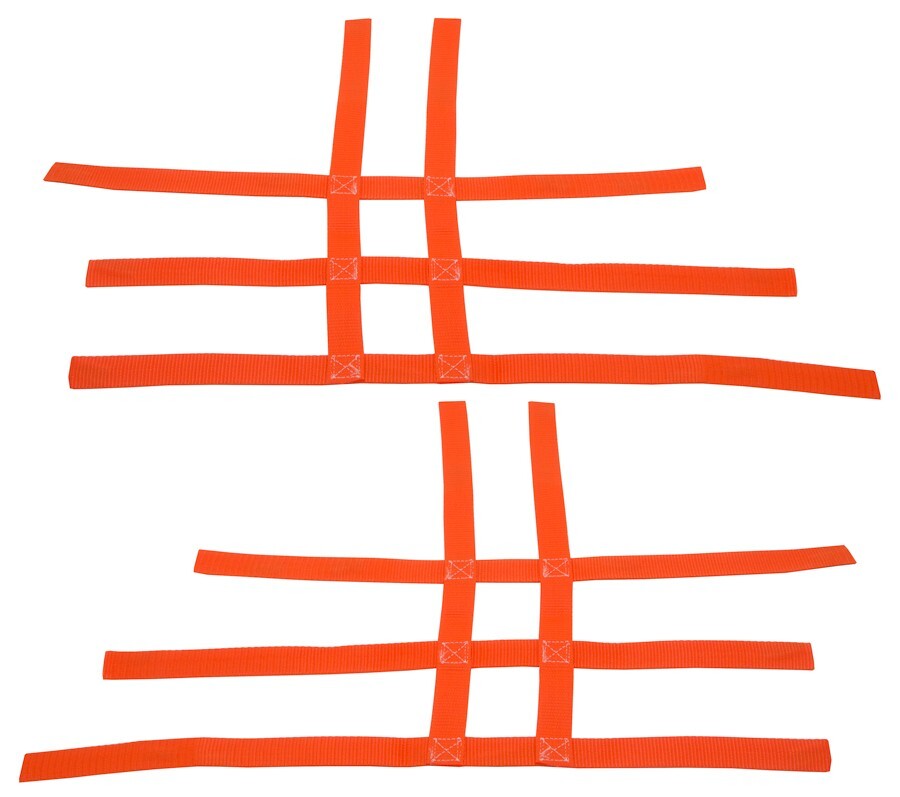 YFZ 450 04-08 and 12-13  Nerf Bar Nets Fit Alba Tusk with heel guards Orange  A