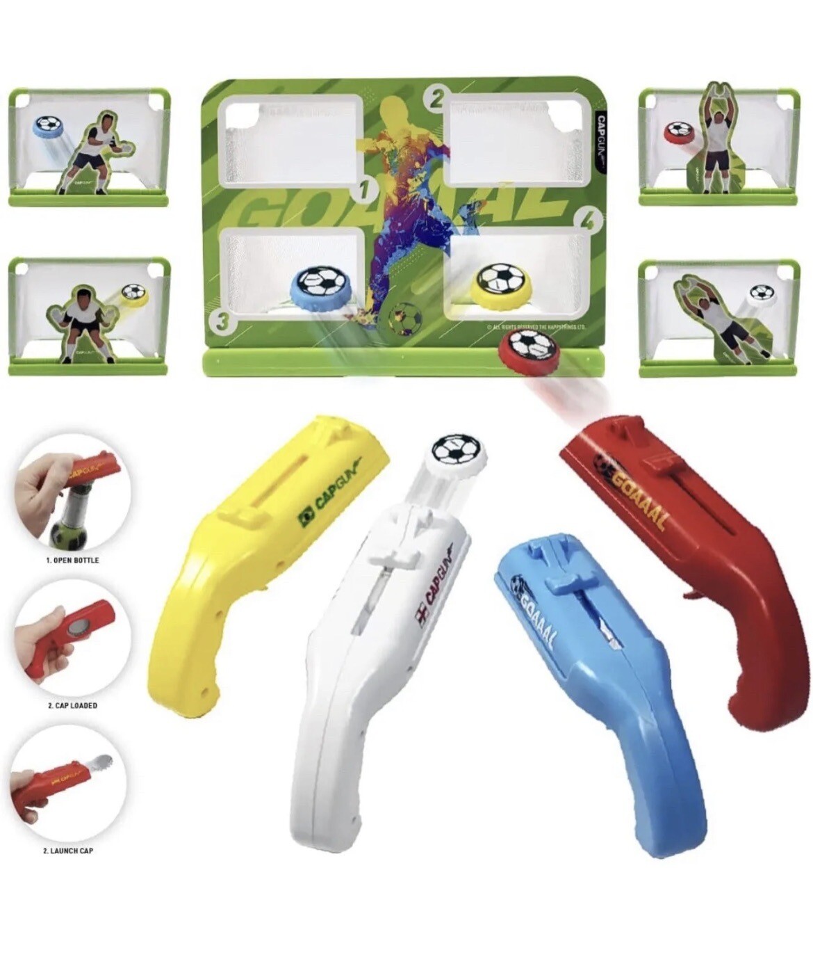 4 Pack Firing Cap Gun Launcher Shooter Bottle Opener Beer Cap Openers Shoots