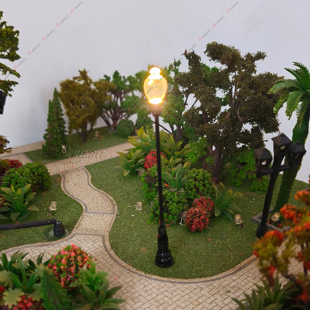 20PCS LED 1:100 / 1:87 Model Railway Lamppost Micro-Landscape Street Lights Set
