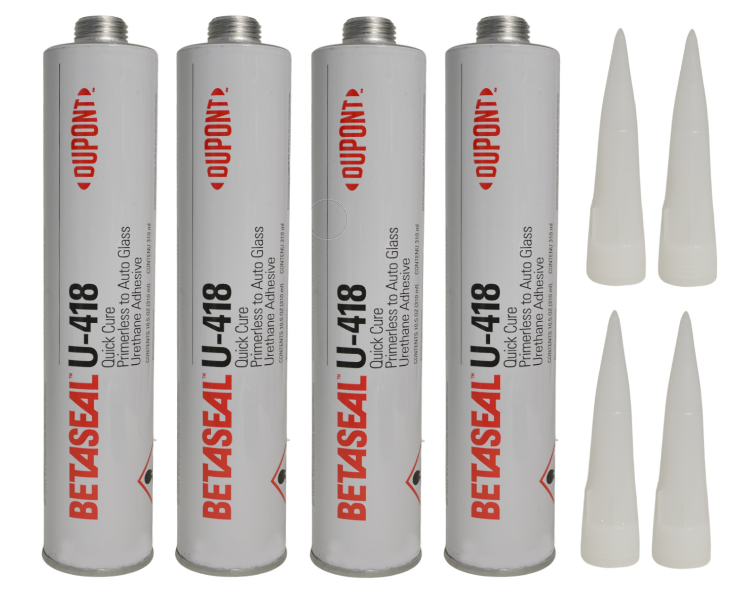U-418 Dow Betaseal Auto Glass Primerless Urethane//Adhesive (4) Tubes
