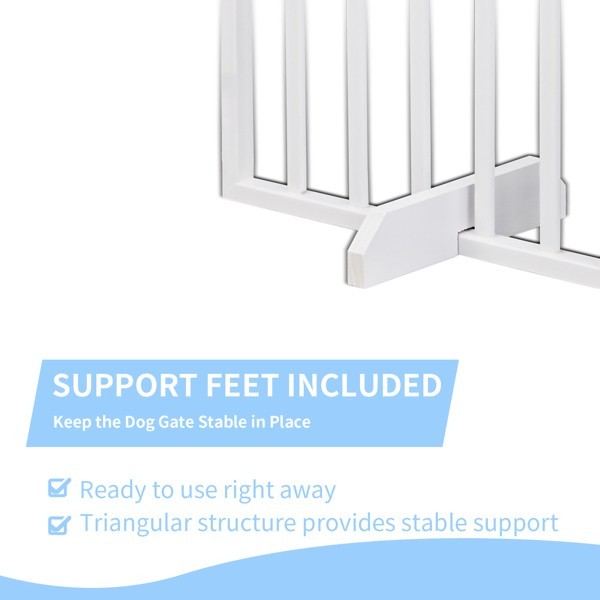 Foldable 4 Panels Dog Exercise Fence Dog Gate Doorway Pet Exercise Pens White