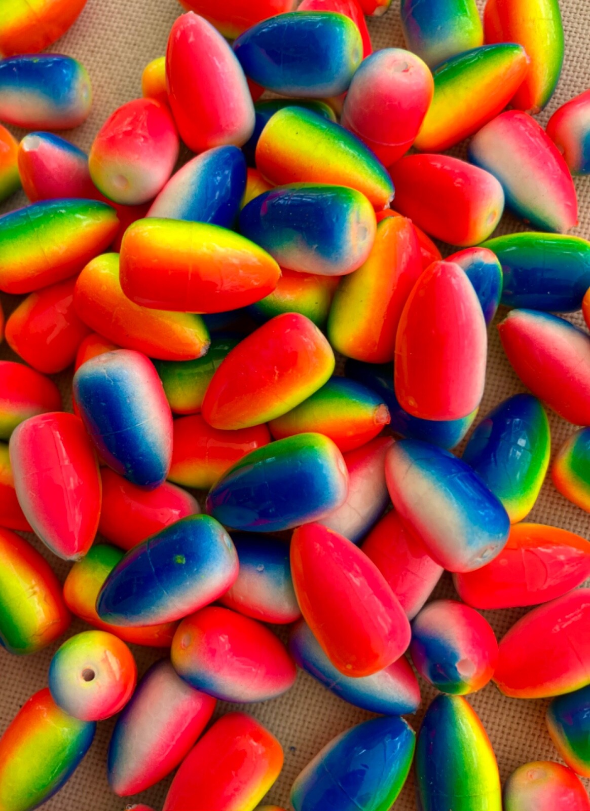 Bullet Floats, pompano surf fishing, custom colors, 20 pack (20mm)