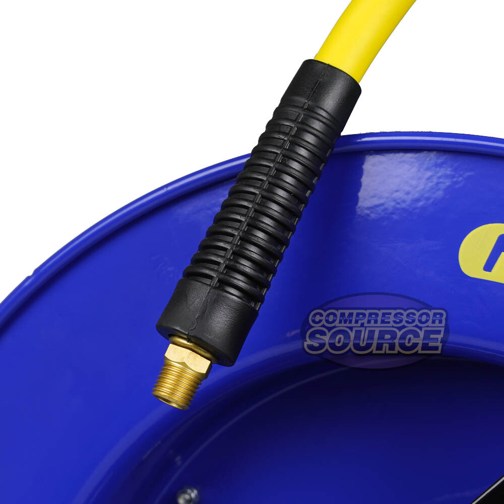 ﻿Goodyear 3/8" x 50' Retractable Steel Reel Rubber Air Hose 1/4" NPT Heavy Duty