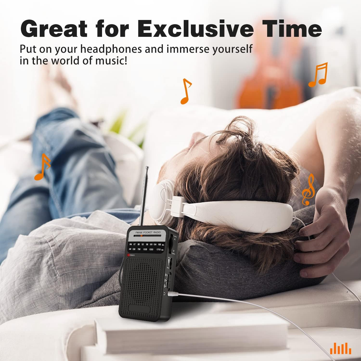 Portable Radio AM FM with Long Range Reception, Goodes Transistor Radio with Lou