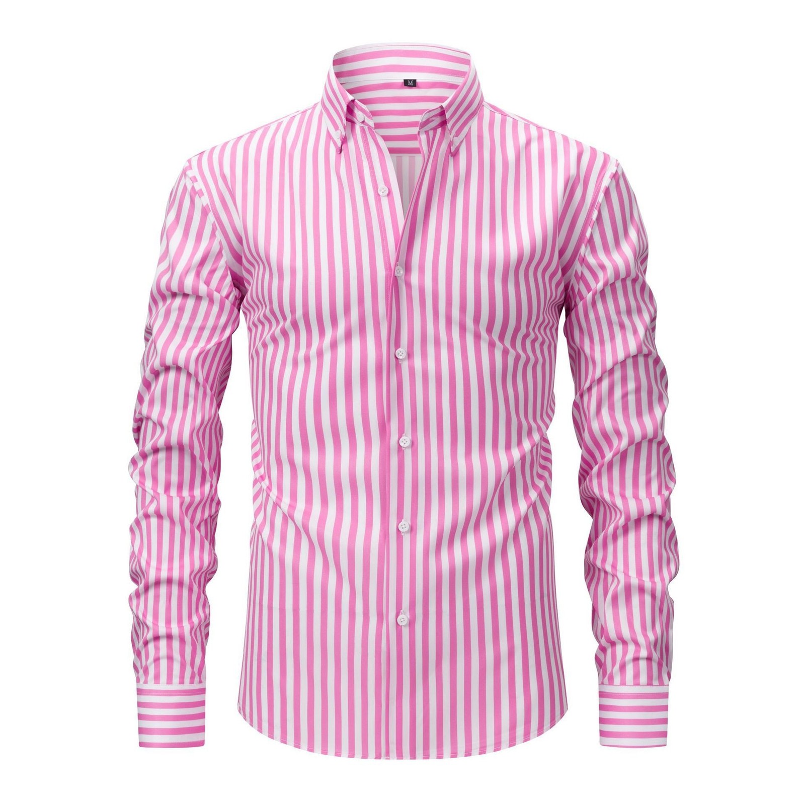 Men's Formal Business Dress Shirt Long Sleeve Striped Top