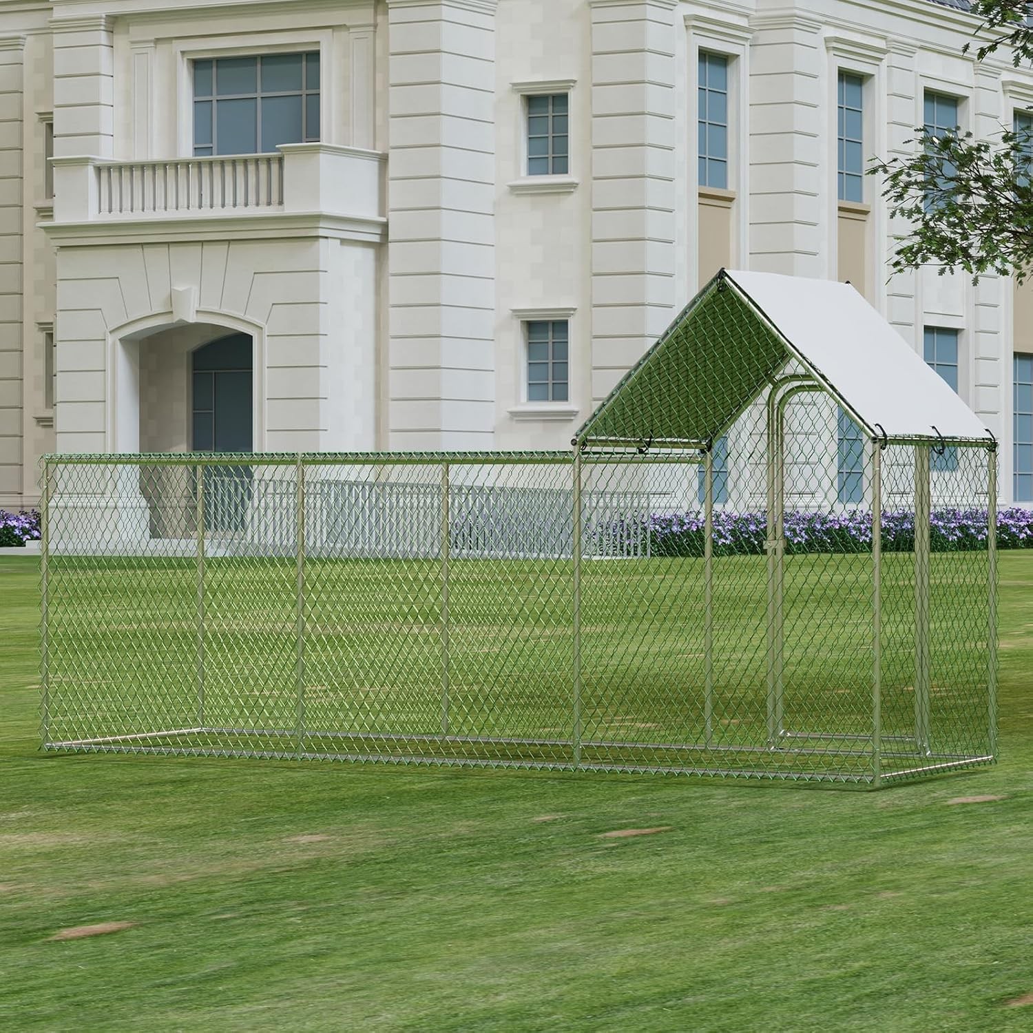 Large Metal Chicken Coop Heavy Duty Reinforced Walk In Poultry Cage for Chickens