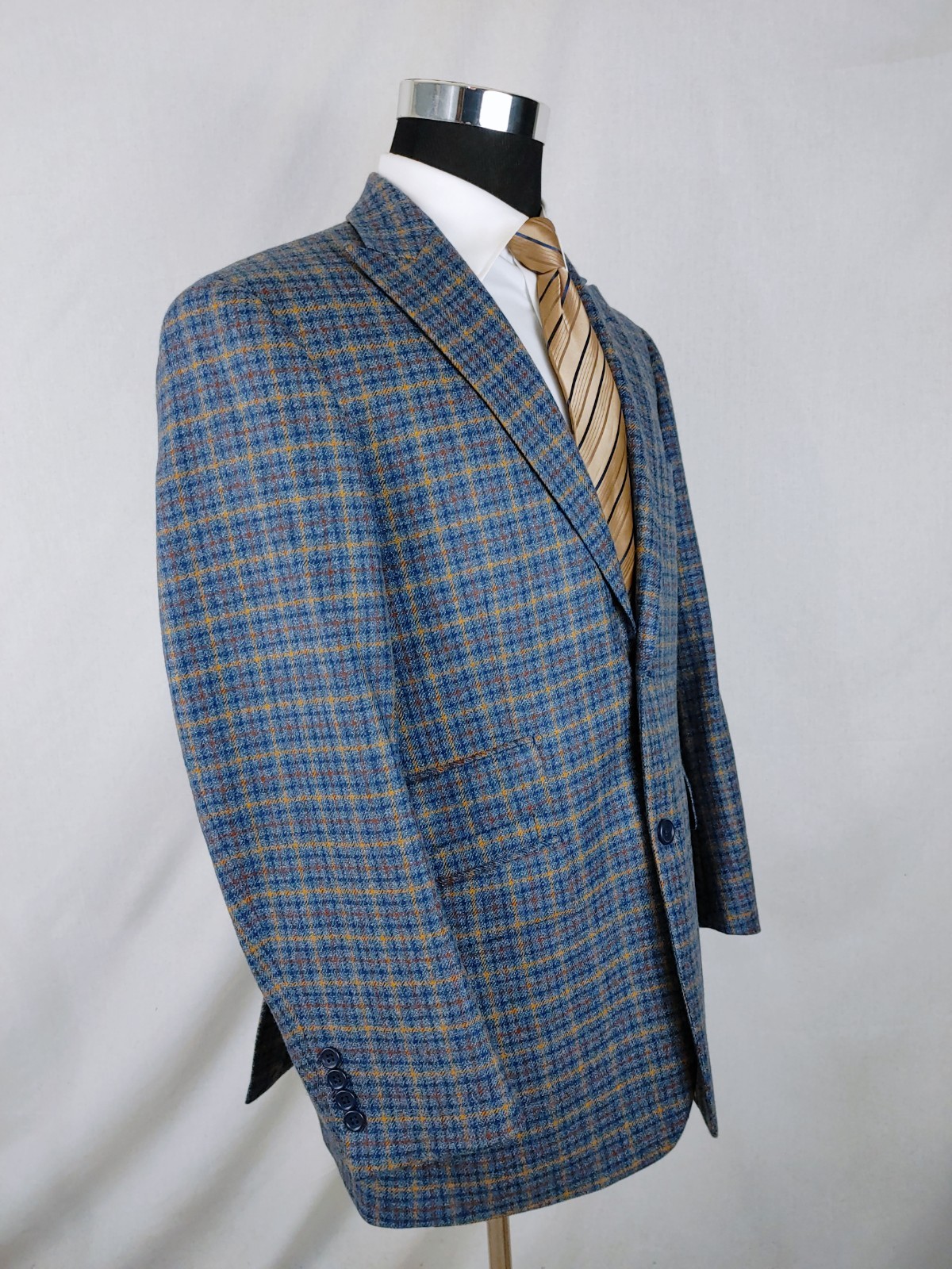 Paul Fredrick Sport Coat Mens 40/42S Soft Tweed Wool Multicolor Check Jacket