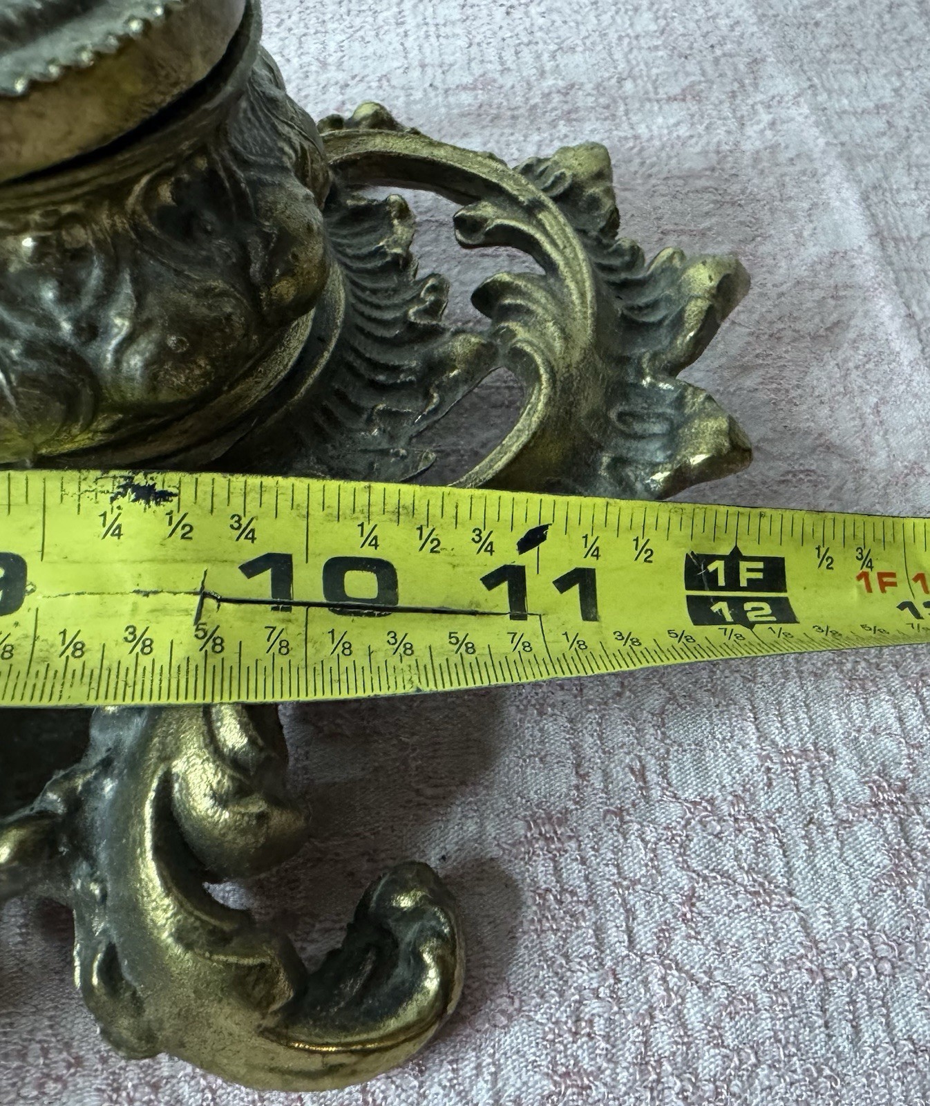 Antique Vintage Desk Light Lamp Double Ink Well Brass Victorian Art Nouveau