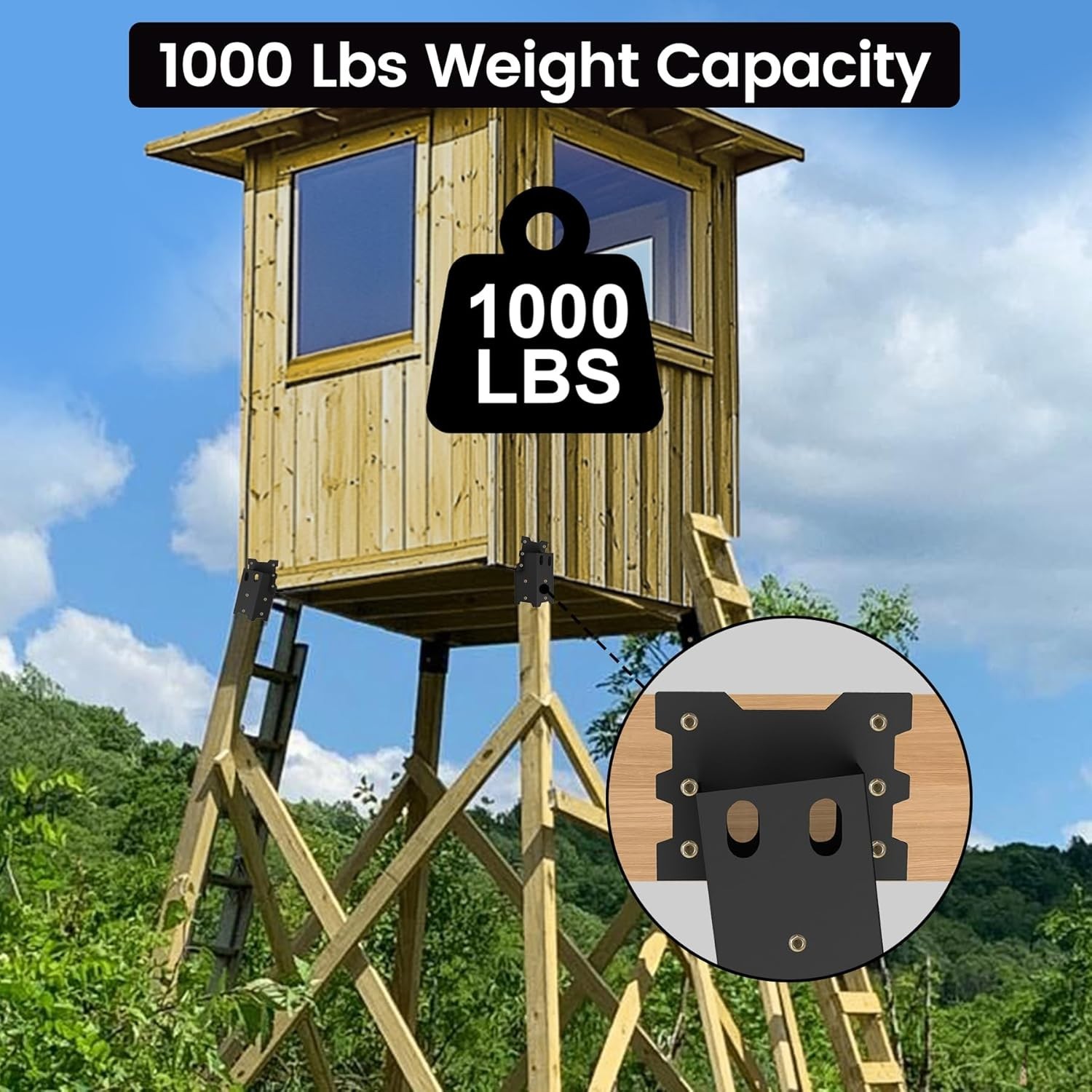 8 PACK Deer Blind Brackets, Outdoor 4 x 4 Platform Bracket, 14 Gauge Steel