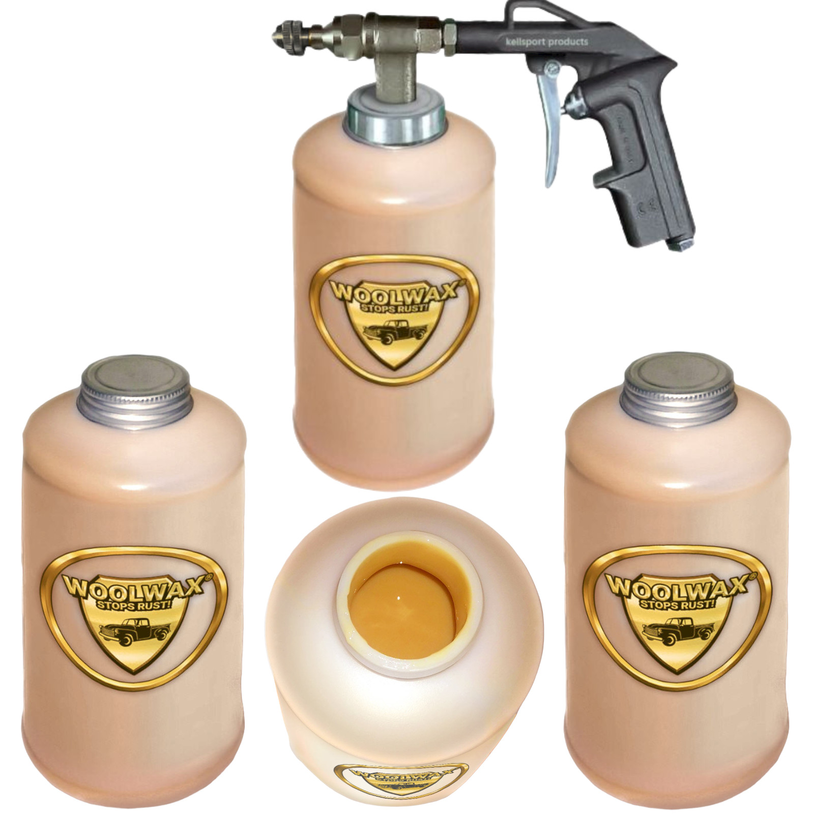 WOOLWAX™ 4 Quarts Undercoat Kit. PRO GUN w/ wands. Thicker than Film Fluid