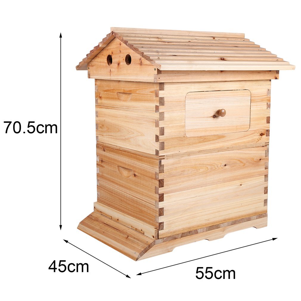 Wooden Auto Seep Bee Hives Boxes Langstroth Bee Hive+BPA free Beekeeping Frames