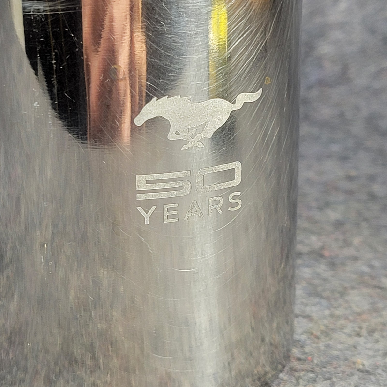 Ford Mustang 8 Oz Coffee Mug Stainless Steel 50 year Annv. 2.75"×3.87"