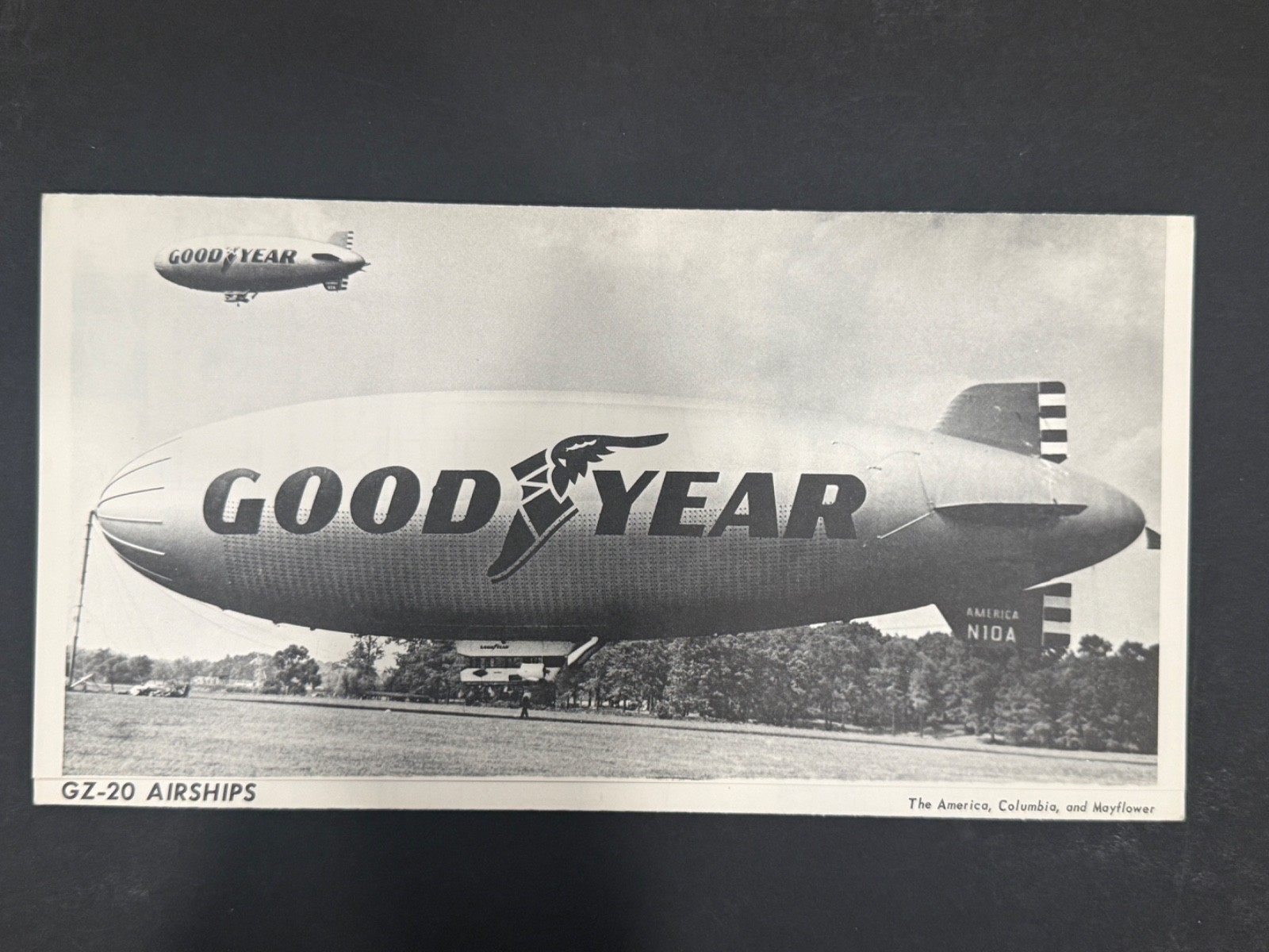 Goodyear Blimp Airship Fabric Piece & GZ-20 Layout Diagram Aviation