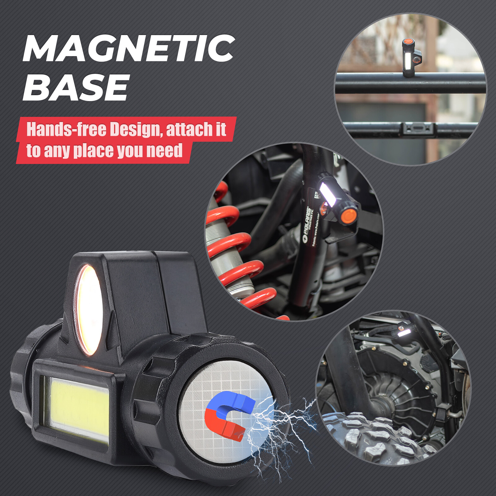 Upgraded Bracket LED Dome Light Roll Bar Mount for UTV ATV Polaris RZR Golf Cart