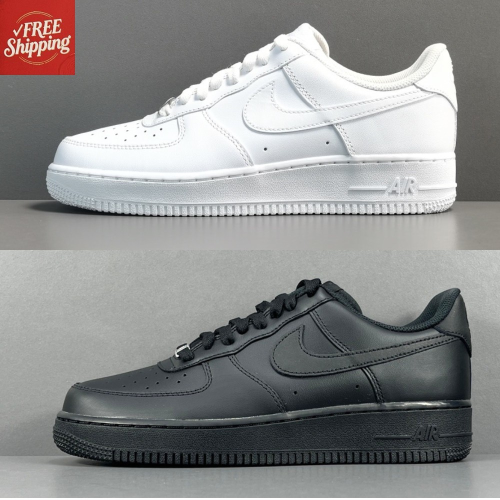 Nike Air Force 1 "Triple White" "Triple Black"Low Top Classic Sneakers US Size