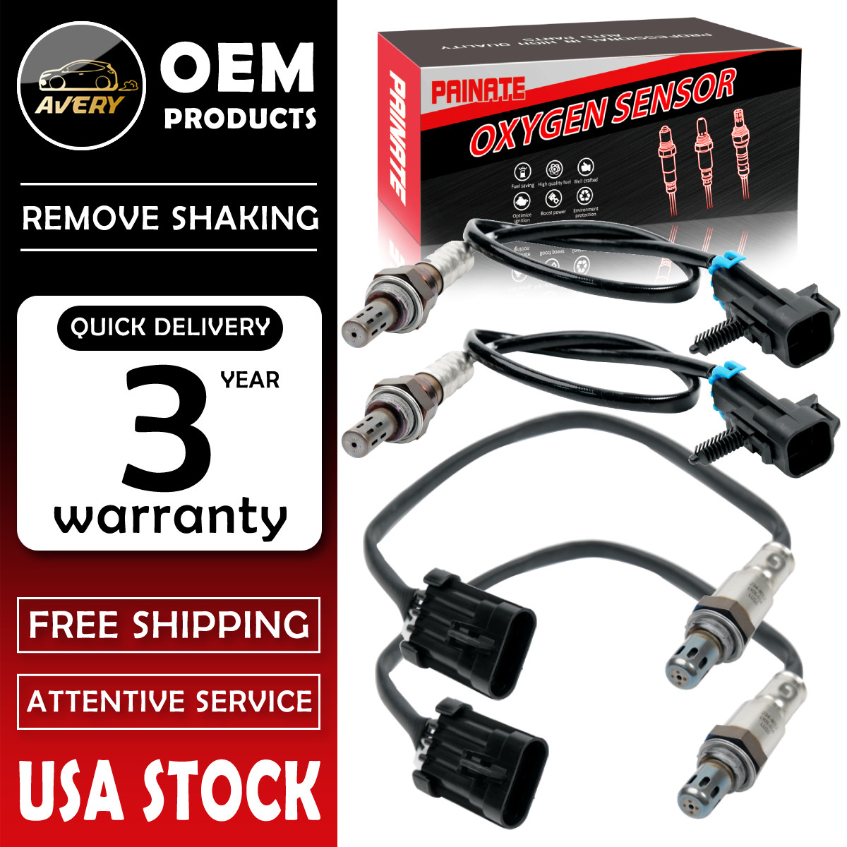 ✅ OEM Upstream + Downstream 4 Oxygen Sensor For Chevy Silverado GMC Sierra 1500
