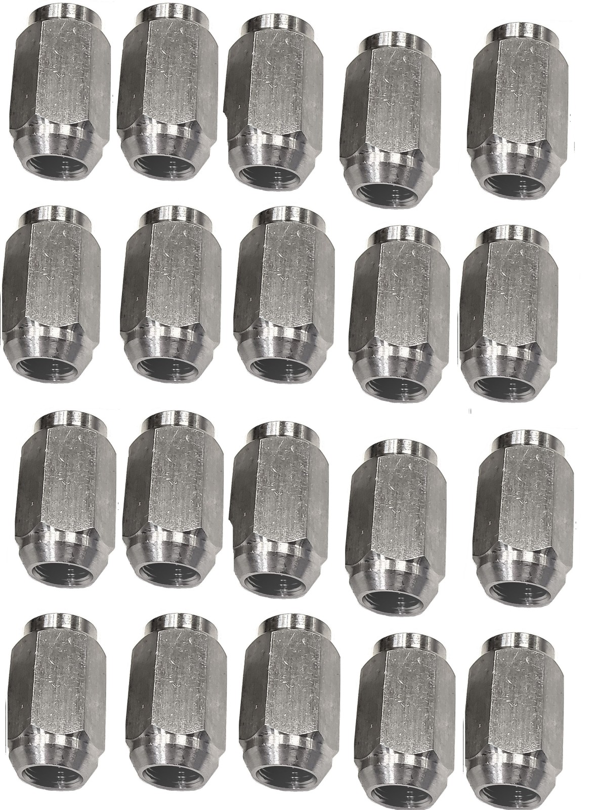 20-Pack 1/2" Solid 304 Stainless Steel Lug Nuts For Trailer Wheels 1/2-20 Thread