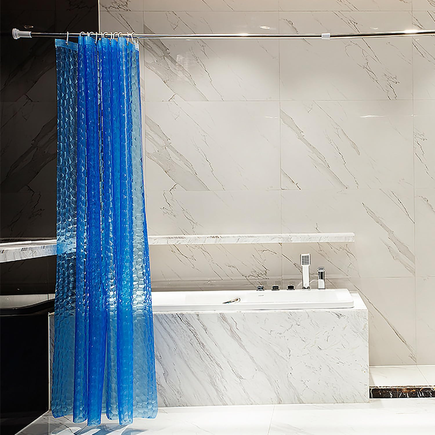 EVA Waterproof Shower Curtain Liner 72"x72" with 12 Metal Grommets & Magnets