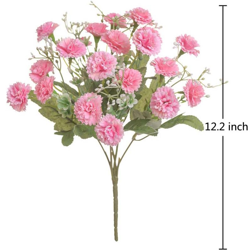 Small Carnation Artificial Flower Bulk Fake Stem Silk Home Decoration