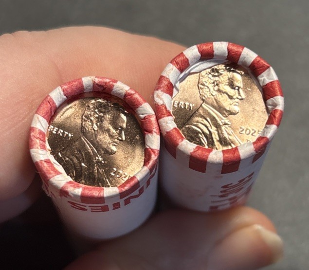 2025 Pennies Two Roll Set  - One P and One D - Brilliant Uncirculated