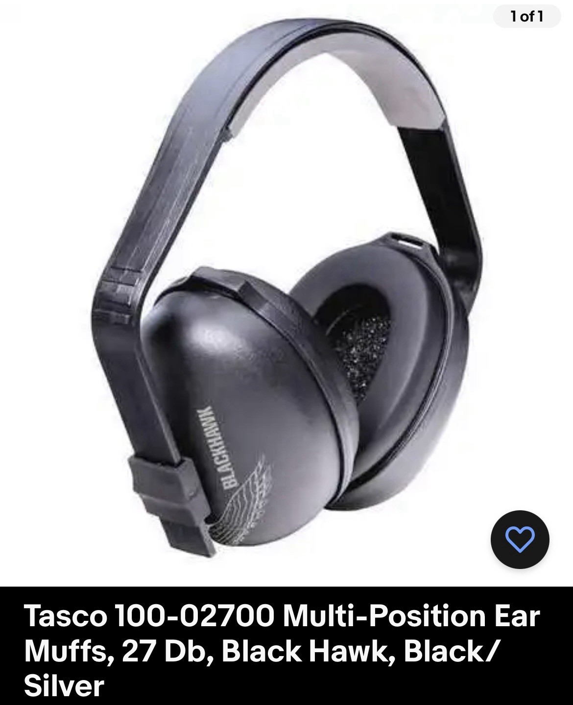 TASCO 2700 Blackhawk Hearing Protector-Safety Earmuffs, Headphones (Lots of 10)