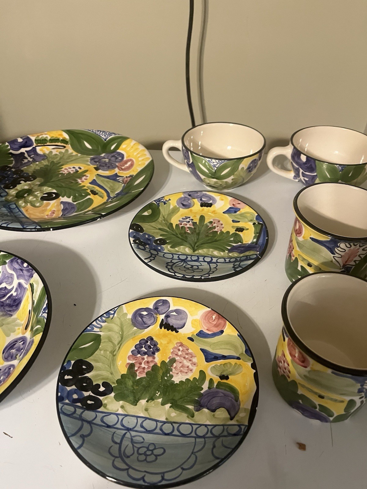 Favanol Portugal Played Mugs Pitcher Bowl Lot