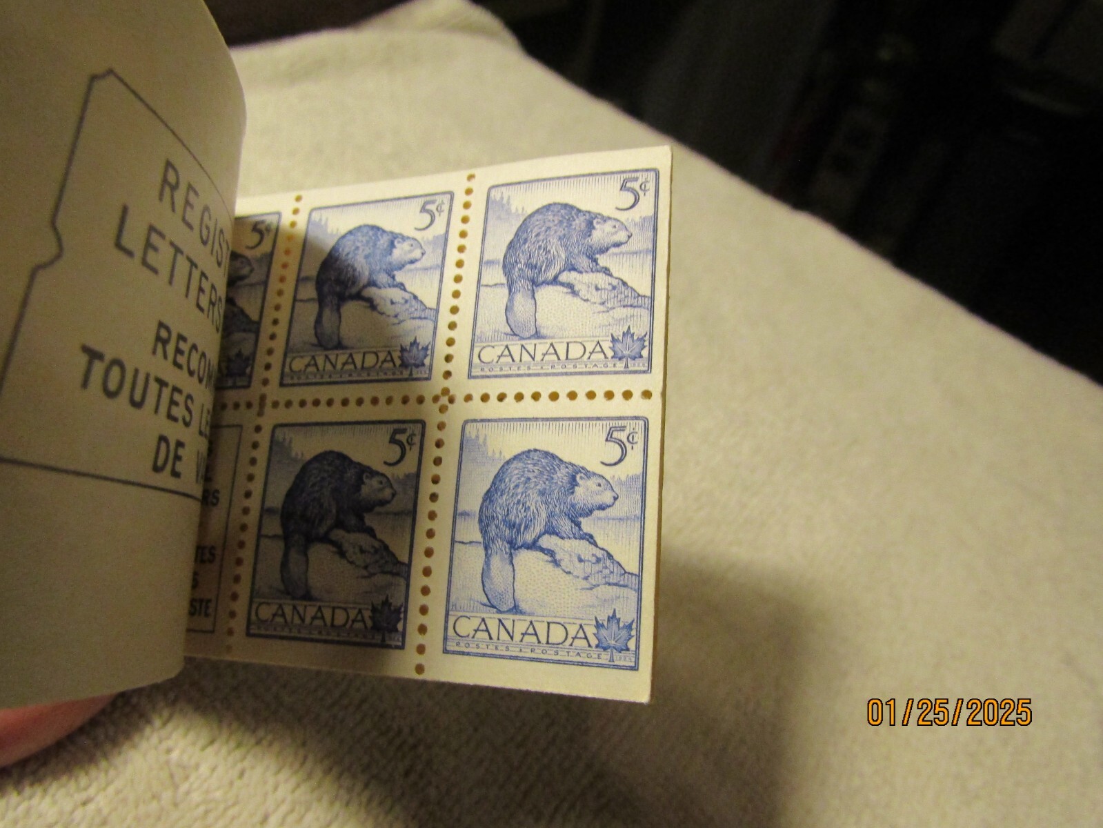 Stamp Booklets 1954 Canada Set of Stapled & Stitched 5c Beaver & Queen Stamps