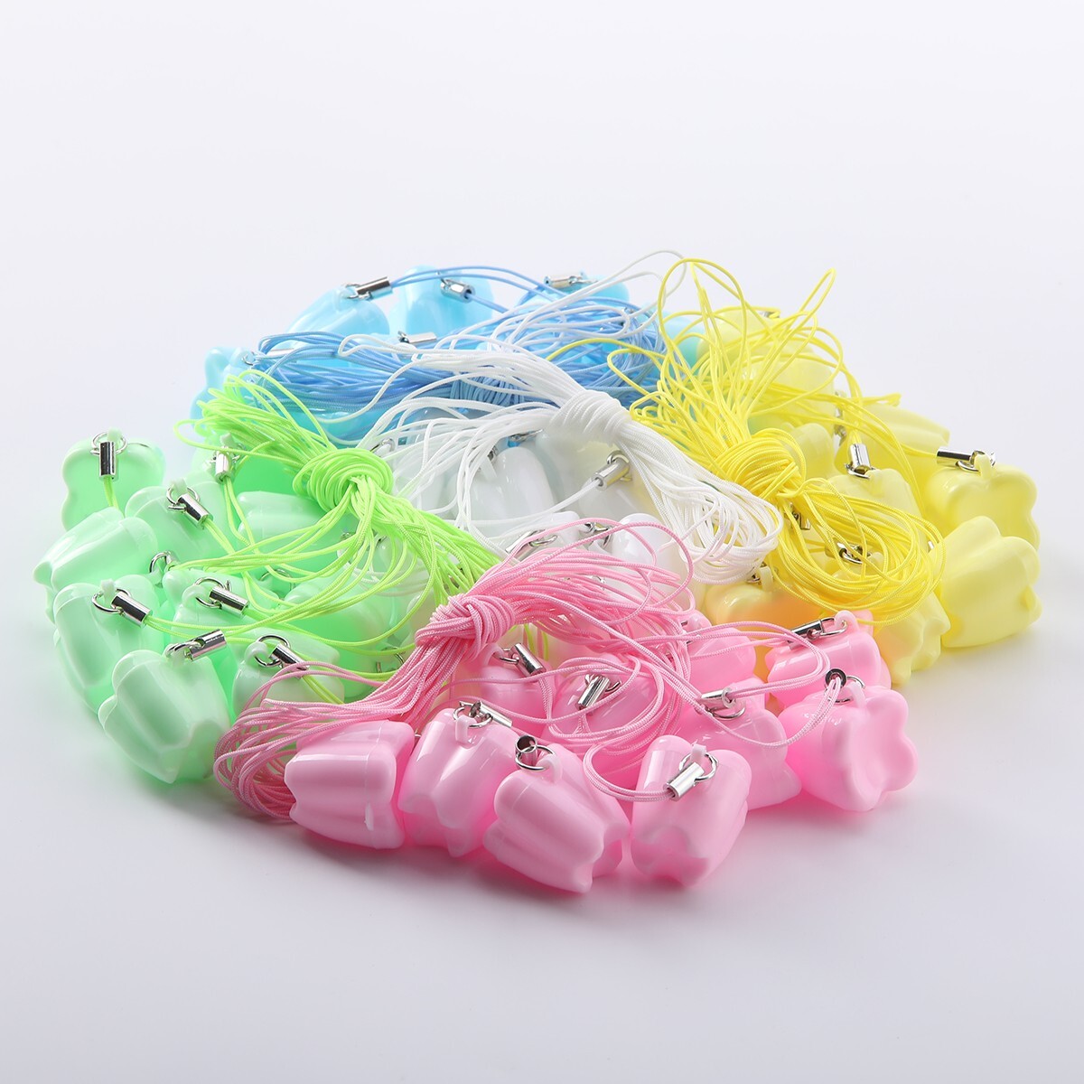 50 Pcs Dental Baby Teeth Storage Boxes Tooth Shape Holder Organizer Mixed Color