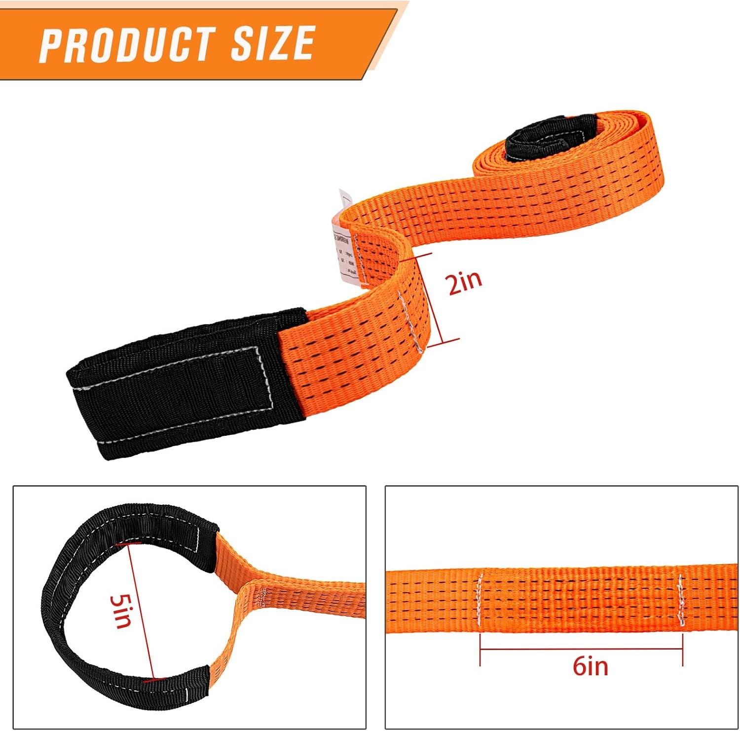 2 Pcs 2" x10FT Heavy Duty Nylon Lifting Sling Strap, 15000lb Capacity Super Stur