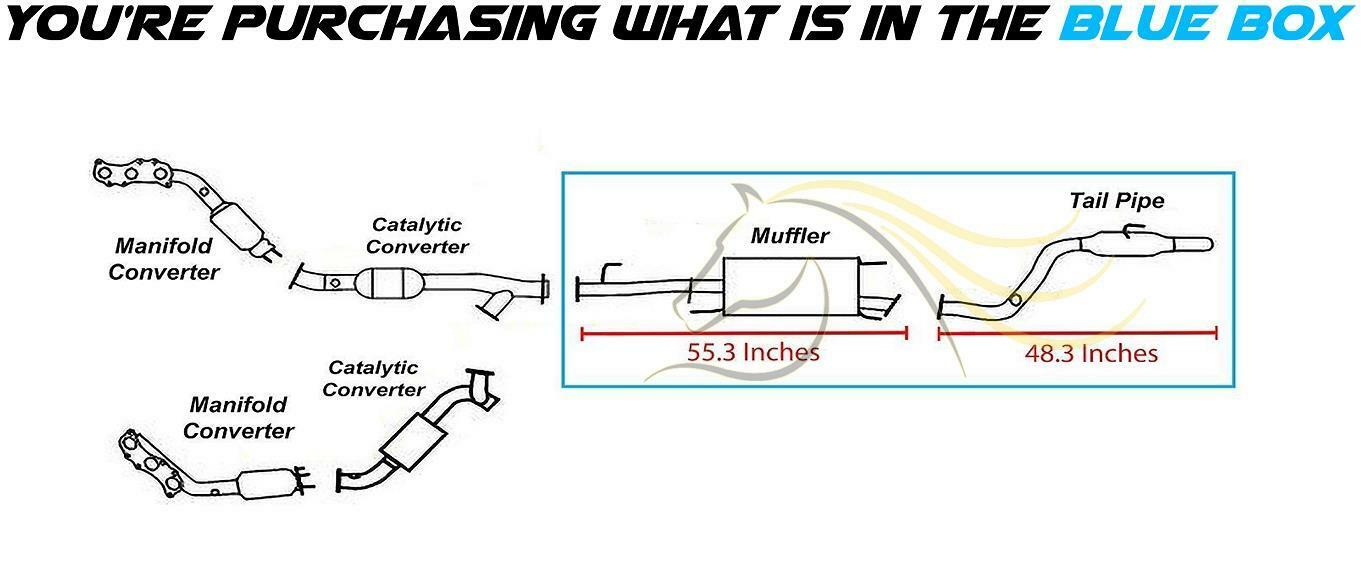 Exhaust System Kit with Hangers + Bolts compatible with : 03-09 4Runner 4.0L